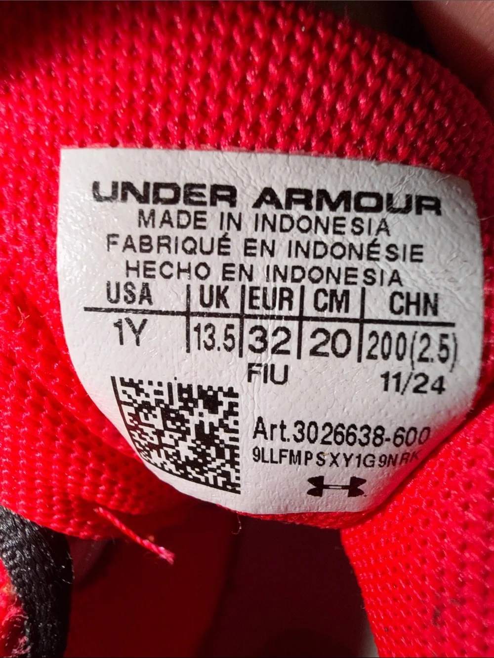 Under Armour Kids Red and Black Slip-On Athletic Sneakers